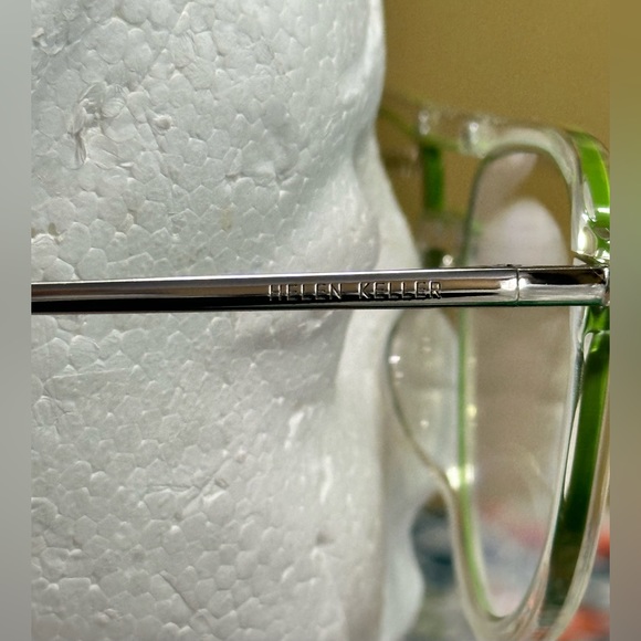 Helen Keller Full Rim Black Pilot Shaped Sunglasses for Men Clear/Green New - Picture 9 of 15